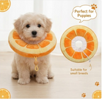 Plush Orange Slice Pet Recovery Collar | Soft & Adjustable Cone for Cats & Small Dogs