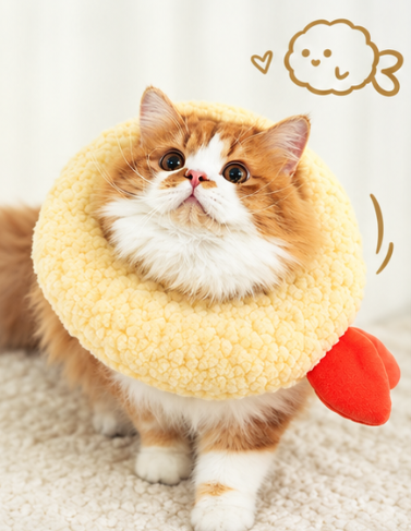 Soft Fish-Shaped Donut Recovery Collar – Comfortable Protective Collar for Cats & Small Dogs